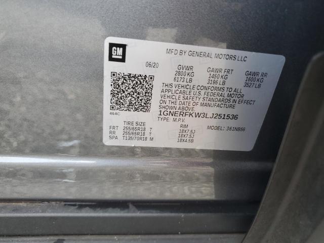 2020 Chevrolet Traverse მანქანა იყიდება აუქციონზე, vin: 1GNERFKW3LJ251536, აუქციონის ნომერი: 85628355