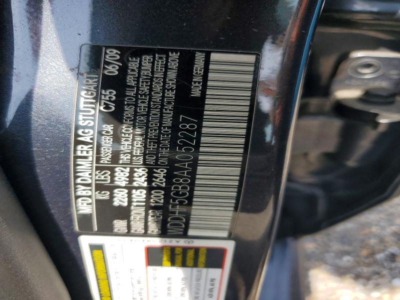2010 Mercedes-benz E მანქანა იყიდება აუქციონზე, vin: WDDHF5GB8AA052287, აუქციონის ნომერი: 55451576