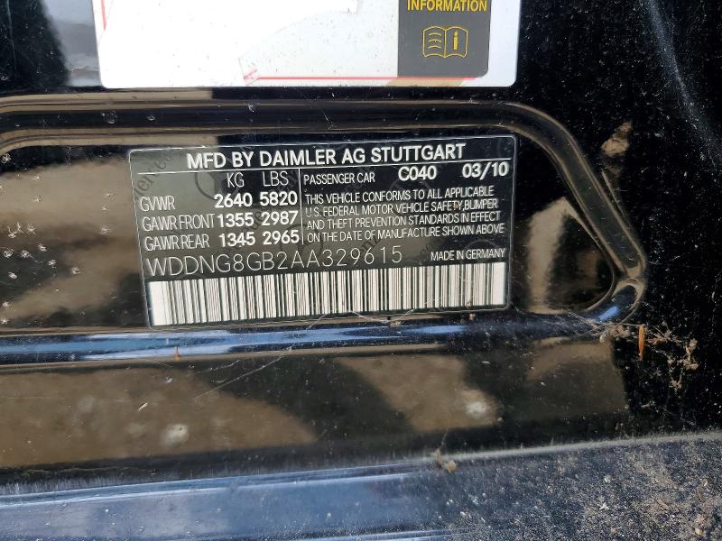 Aukcja sprzedaży 2010 Mercedes-benz S, vin: WDDNG8GB2AA329615, numer aukcji: 59290166