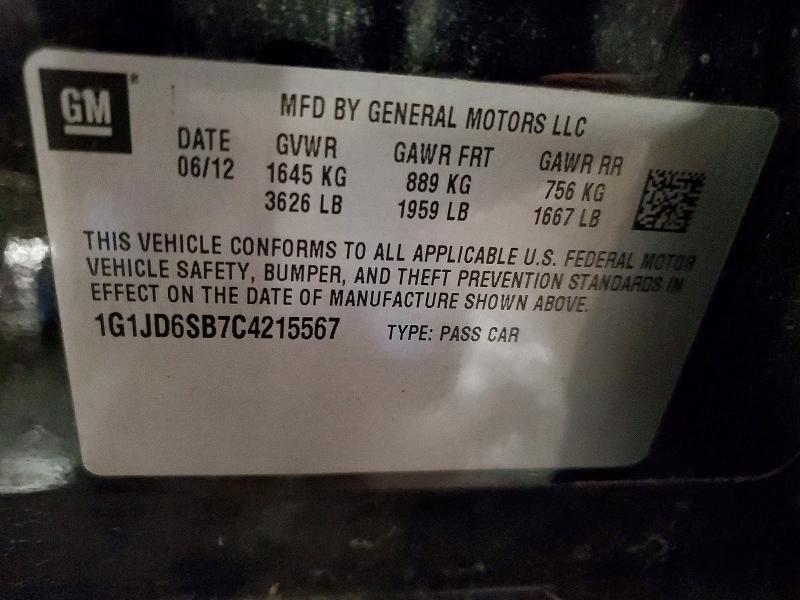 Продажа на аукционе авто 2012 Chevrolet Sonic, vin: 1G1JD6SB7C4215567, номер лота: 58004426