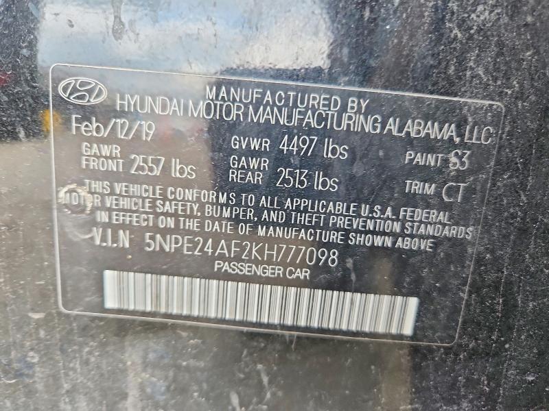 Aukcja sprzedaży 2019 Hyundai Sonata, vin: 5NPE24AF2KH777098, numer aukcji: 56639806