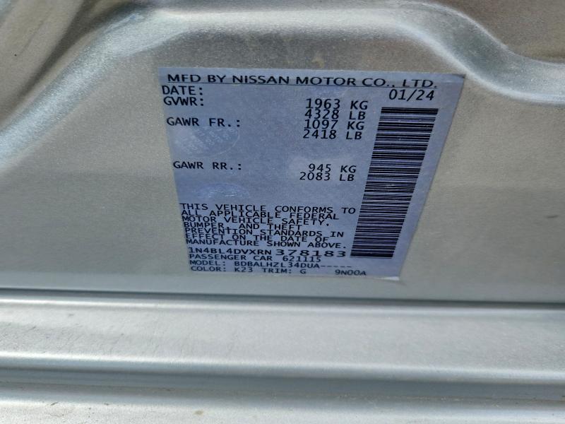57189026 :رقم المزاد ، 1N4BL4DVXRN378183 vin ، 2024 Nissan Altima مزاد بيع