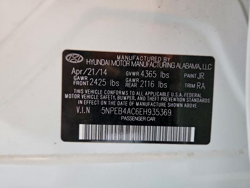 Aukcja sprzedaży 2014 Hyundai Sonata, vin: 5NPEB4AC6EH935369, numer aukcji: 56442646