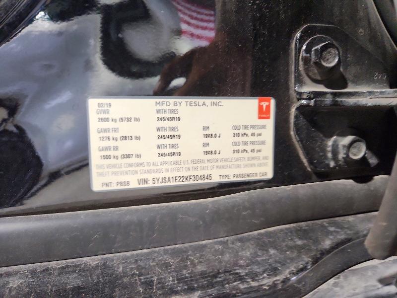 Продажа на аукционе авто 2019 Tesla Model S, vin: 5YJSA1E22KF304845, номер лота: 53108986