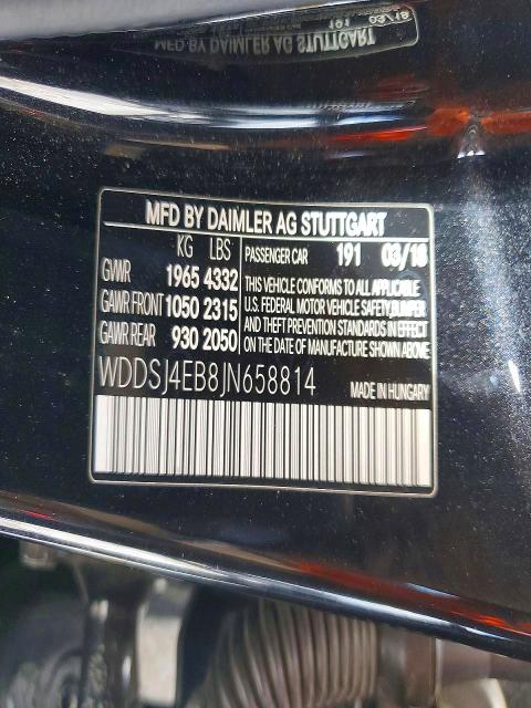 57912146 :رقم المزاد ، WDDSJ4EB8JN658814 vin ، 2018 Mercedes-benz Cla مزاد بيع