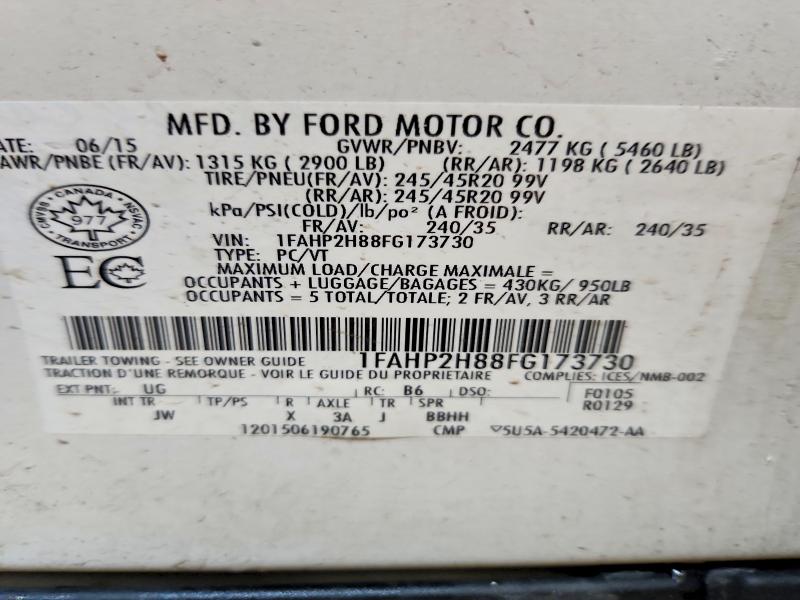 55305156 :رقم المزاد ، 1FAHP2H88FG173730 vin ، 2015 Ford Taurus مزاد بيع
