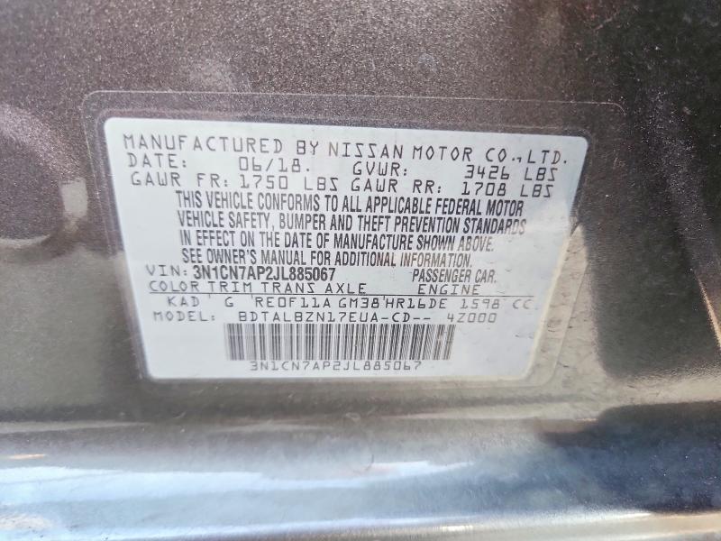 Aukcja sprzedaży 2018 Nissan Versa, vin: 3N1CN7AP2JL885067, numer aukcji: 56756816