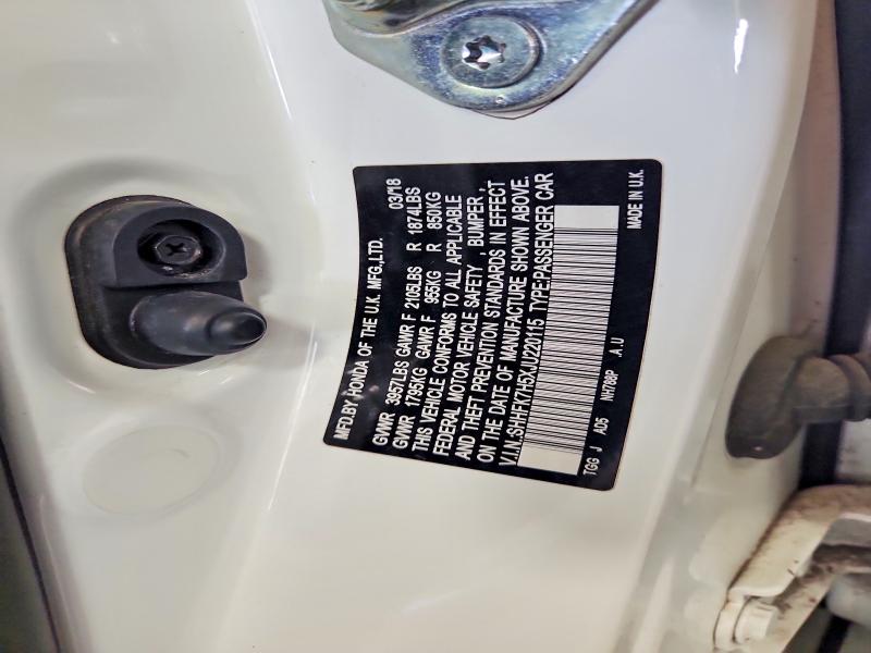 56945006 :رقم المزاد ، SHHFK7H5XJU220115 vin ، 2018 Honda Civic مزاد بيع