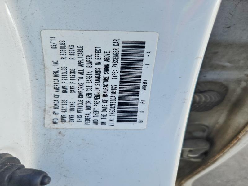 Aukcja sprzedaży 2013 Honda Accord, vin: 1HGCR2F80DA189827, numer aukcji: 55213566