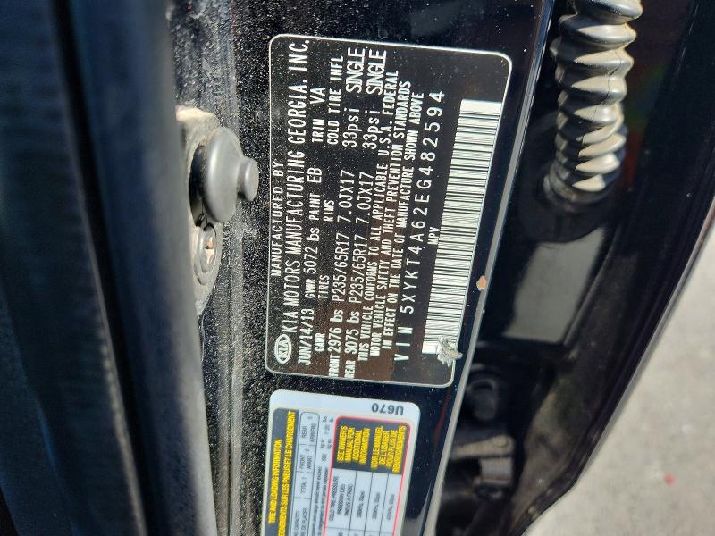 Продажа на аукционе авто 2014 Kia Sorento, vin: 5XYKT4A62EG482594, номер лота: 55318346