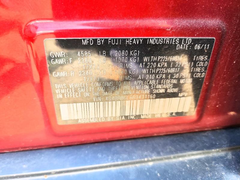 55713416 :رقم المزاد ، 4S4BRBGC6B3431160 vin ، 2011 Subaru Outback مزاد بيع