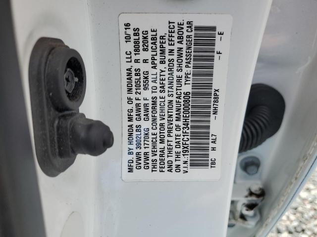 Aukcja sprzedaży 2017 Honda Civic, vin: 19XFC1F34HE000806, numer aukcji: 55528776