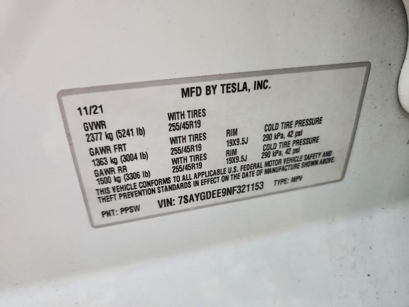 Aukcja sprzedaży 2022 Tesla Model Y, vin: 7SAYGDEE9NF321153, numer aukcji: 57376376