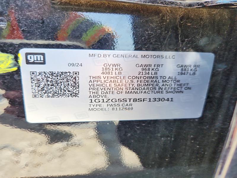 Aukcja sprzedaży 2025 Chevrolet Malibu, vin: 1G1ZG5ST8SF133041, numer aukcji: 56699366
