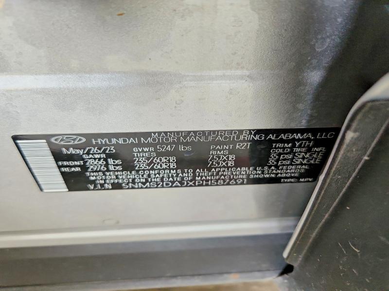 Aukcja sprzedaży 2023 Hyundai Santa Fe, vin: 5NMS2DAJXPH587691, numer aukcji: 57915426