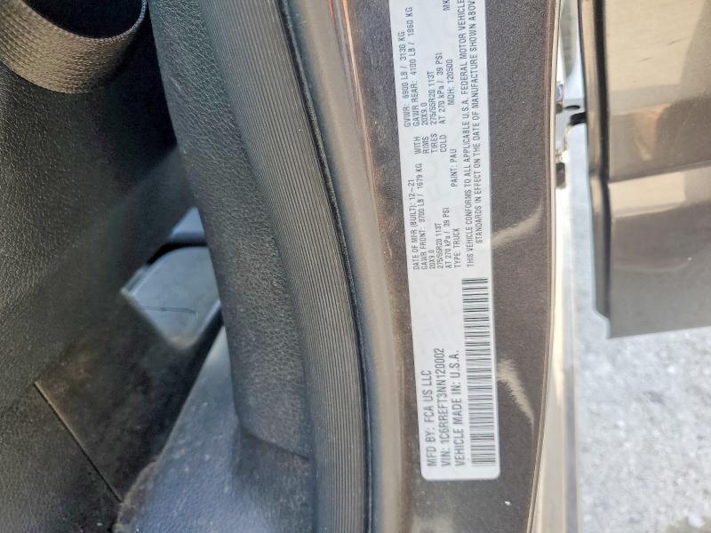 57338816 :رقم المزاد ، 1C6RREFT3NN120002 vin ، 2022 Ram 1500 مزاد بيع