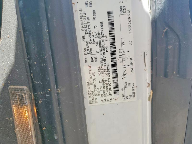 2020 Ford Transit მანქანა იყიდება აუქციონზე, vin: 1FTBR1C87LKB59239, აუქციონის ნომერი: 58652526