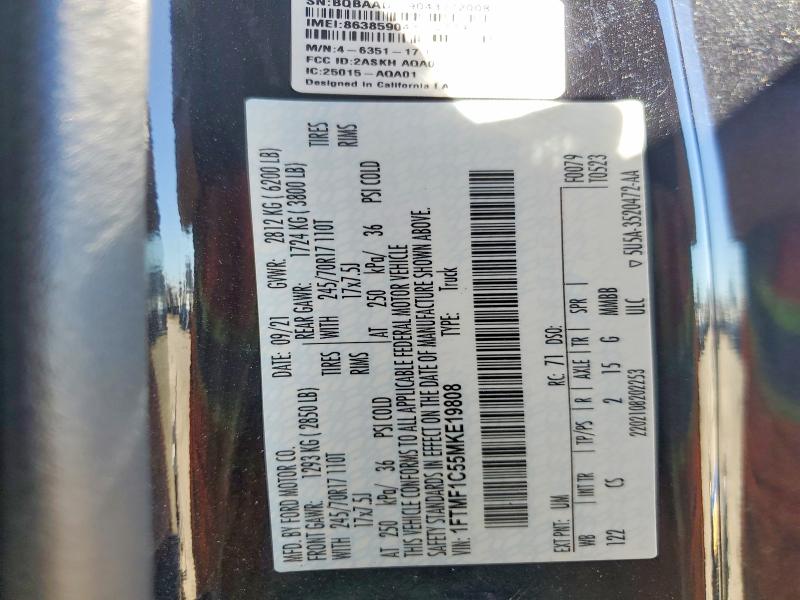 Aukcja sprzedaży 2021 Ford F150, vin: 1FTMF1C55MKE19808, numer aukcji: 57630726