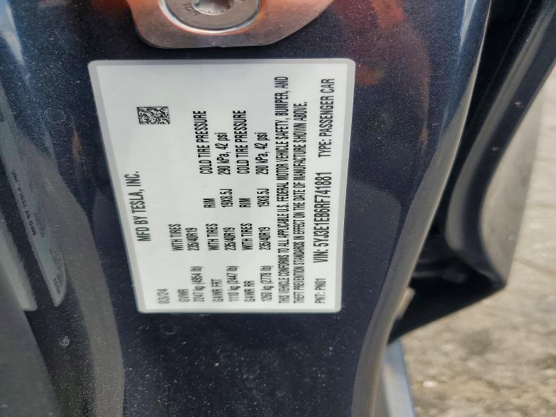 Aukcja sprzedaży 2024 Tesla Model 3, vin: 5YJ3E1EB6RF741881, numer aukcji: 53895326