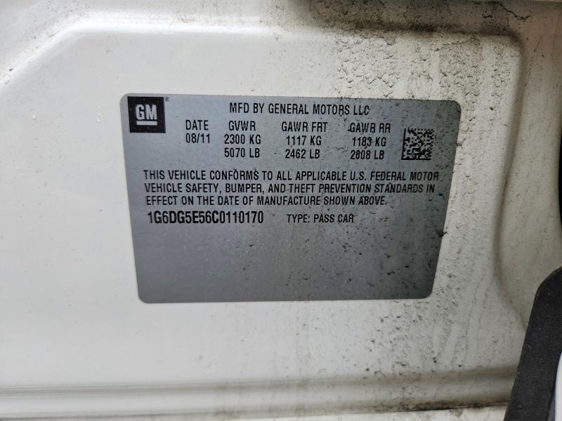 2012 Cadillac Cts მანქანა იყიდება აუქციონზე, vin: 1G6DG5E56C0110170, აუქციონის ნომერი: 58106836