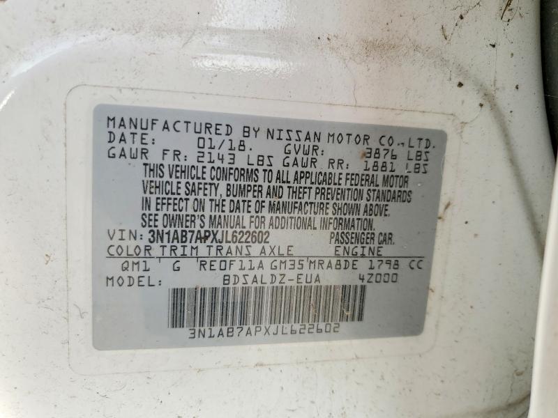 Aukcja sprzedaży 2018 Nissan Sentra, vin: 3N1AB7APXJL622602, numer aukcji: 57029676