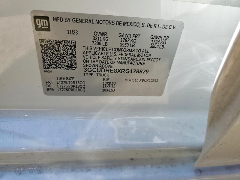 Aukcja sprzedaży 2024 Chevrolet Silverado, vin: 3GCUDHE8XRG178879, numer aukcji: 58034406