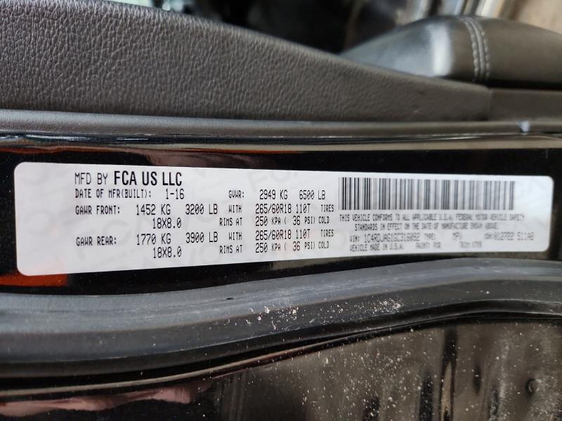 2016 Dodge Durango მანქანა იყიდება აუქციონზე, vin: 1C4RDJAG1GC316092, აუქციონის ნომერი: 56679636
