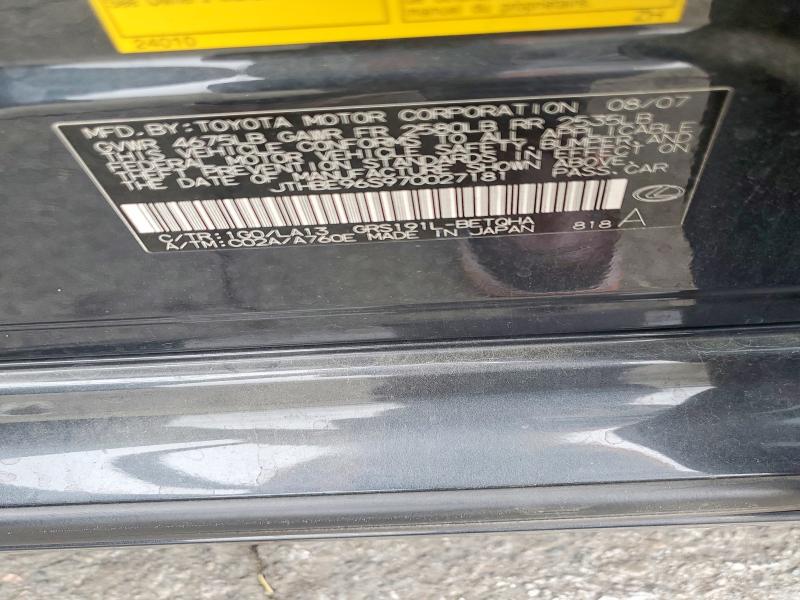 Aukcja sprzedaży 2007 Lexus Gs, vin: JTHBE96S970027181, numer aukcji: 58329686