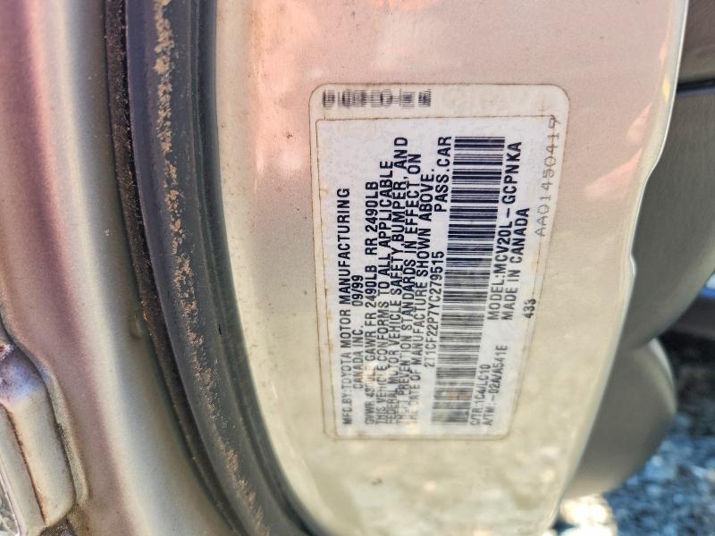 2000 Toyota Camry Solara მანქანა იყიდება აუქციონზე, vin: 2T1CF22P7YC279515, აუქციონის ნომერი: 56883646