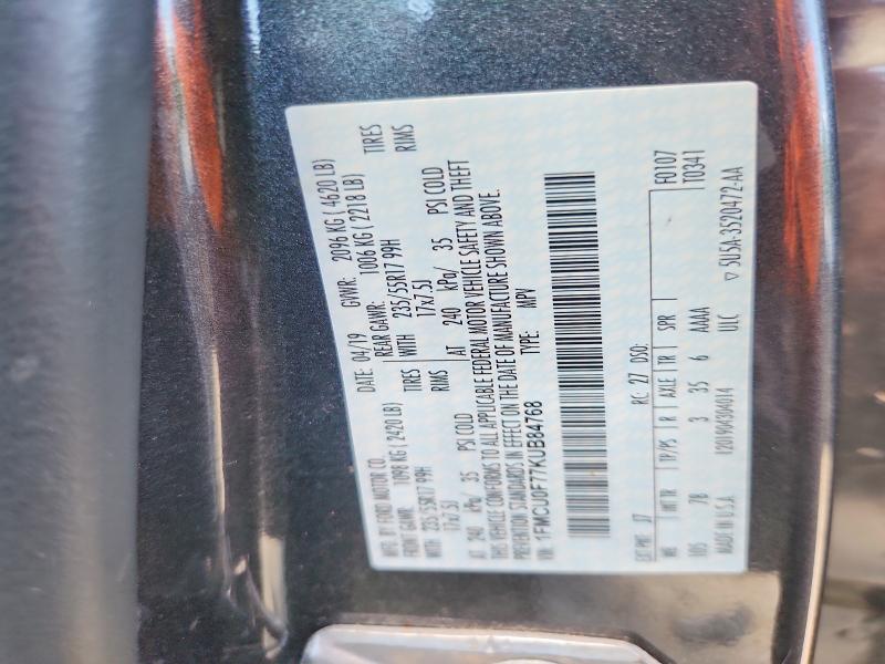56978856 :رقم المزاد ، 1FMCU0F77KUB84768 vin ، 2019 Ford Escape مزاد بيع