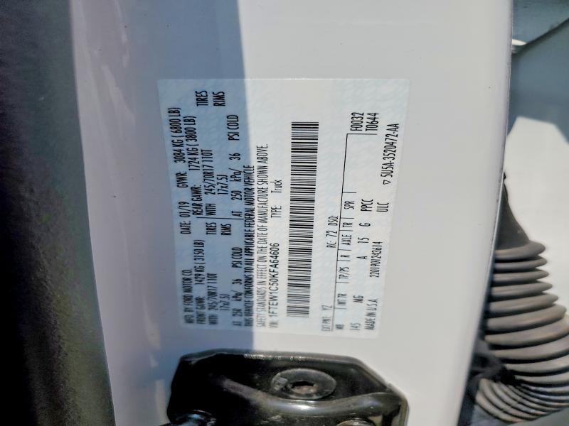 58731206 :رقم المزاد ، 1FTEW1C50KFA64606 vin ، 2019 Ford F150 مزاد بيع