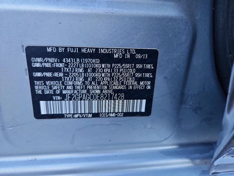 Продажа на аукционе авто 2014 Subaru Xv Crosstrek, vin: JF2GPAGC0E8217428, номер лота: 56720766