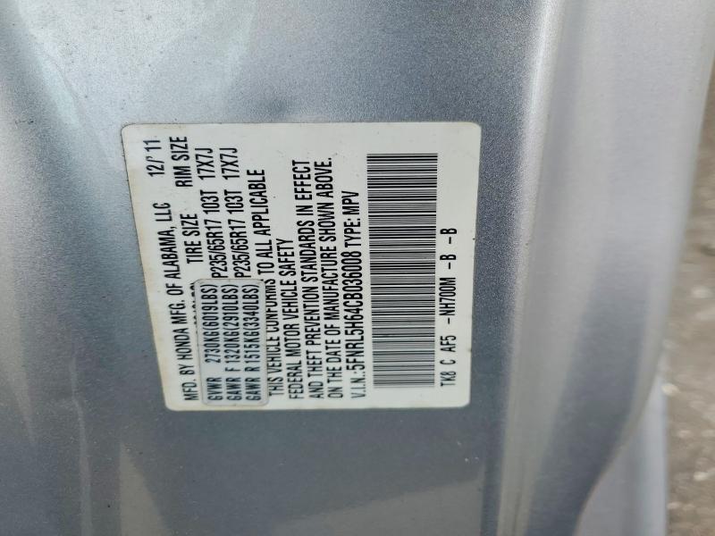 Продаж на аукціоні авто 2012 Honda Odyssey, vin: 5FNRL5H64CB036008, номер лоту: 57922206