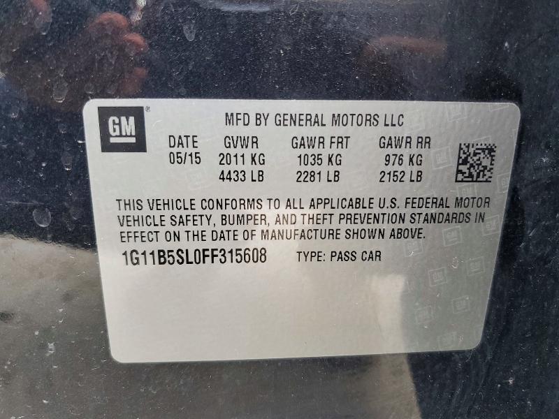 Продаж на аукціоні авто 2015 Chevrolet Malibu, vin: 1G11B5SL0FF315608, номер лоту: 55708026