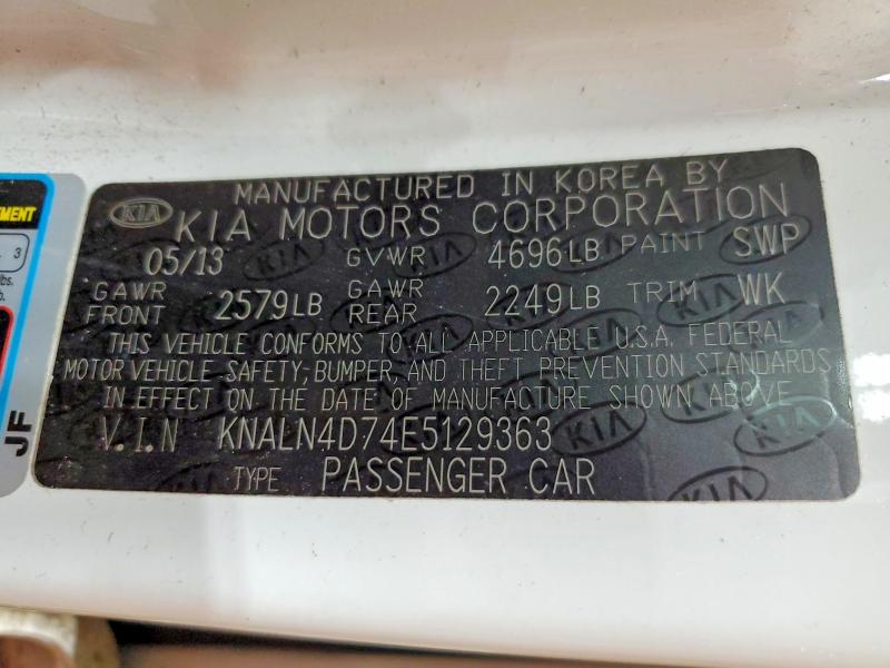 Aukcja sprzedaży 2014 Kia Cadenza, vin: KNALN4D74E5129363, numer aukcji: 58869106