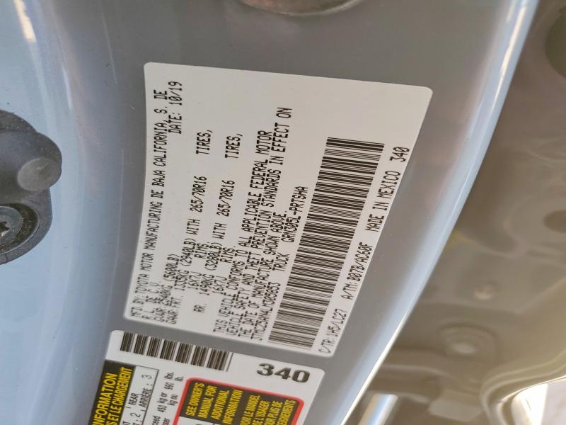 57589786 :رقم المزاد ، 3TMCZ5AN4LM305853 vin ، 2020 Toyota Tacoma مزاد بيع
