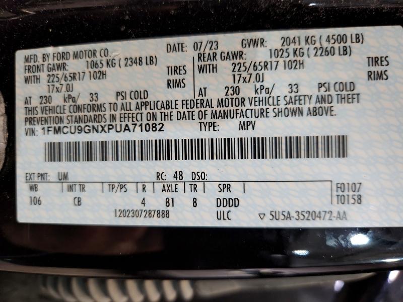 Продажа на аукционе авто 2023 Ford Escape, vin: 1FMCU9GNXPUA71082, номер лота: 56750366