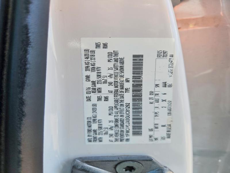 Aukcja sprzedaży 2016 Ford Escape, vin: 1FMCU0JX0GUC81292, numer aukcji: 58399636