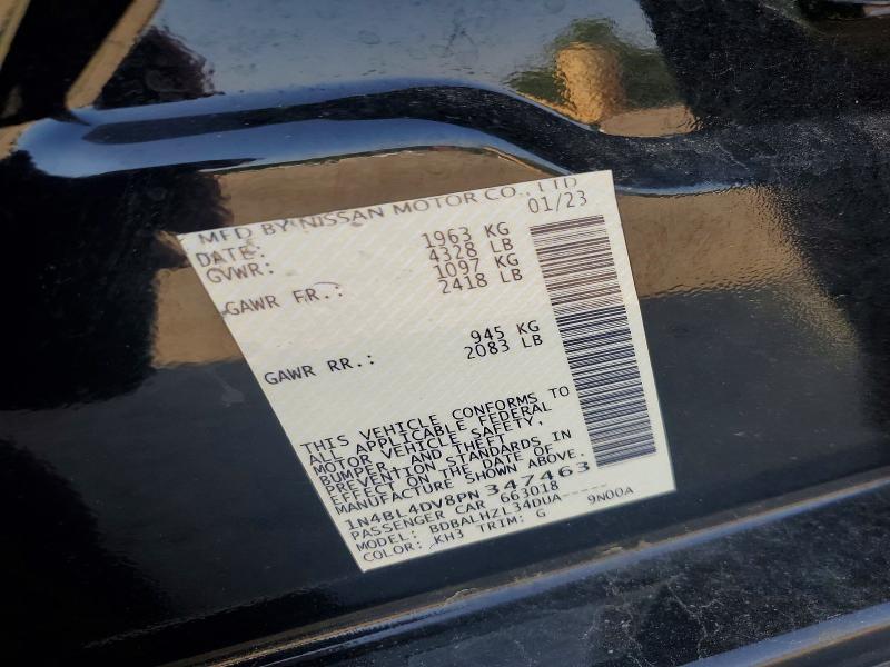 56412586 :رقم المزاد ، 1N4BL4DV8PN347463 vin ، 2023 Nissan Altima مزاد بيع