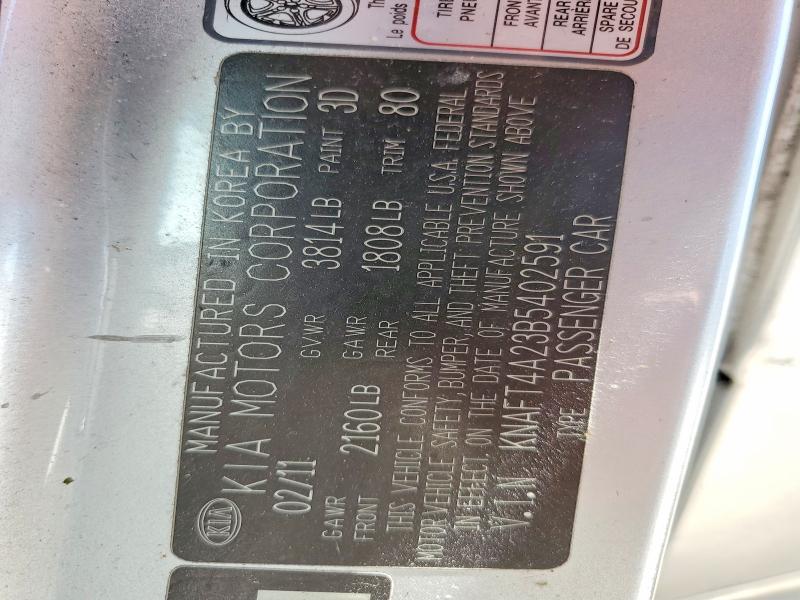 Aukcja sprzedaży 2011 Kia Forte, vin: KNAFT4A23B5402591, numer aukcji: 55696516