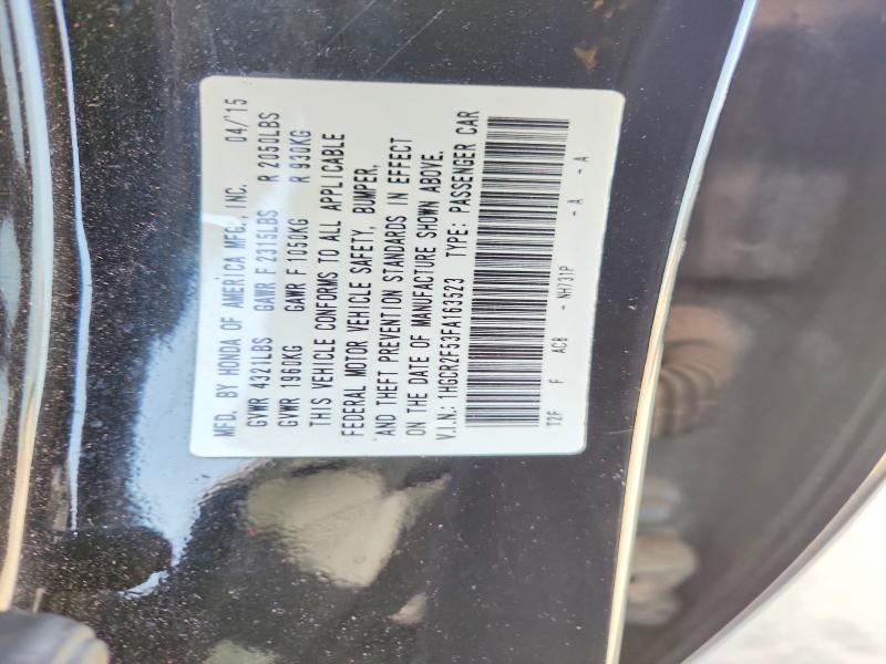 58992796 :رقم المزاد ، 1HGCR2F53FA163523 vin ، 2015 Honda Accord مزاد بيع