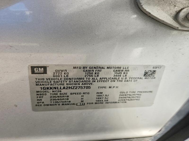 2017 Gmc Acadia მანქანა იყიდება აუქციონზე, vin: 1GKKNLLA2HZ275705, აუქციონის ნომერი: 56765406