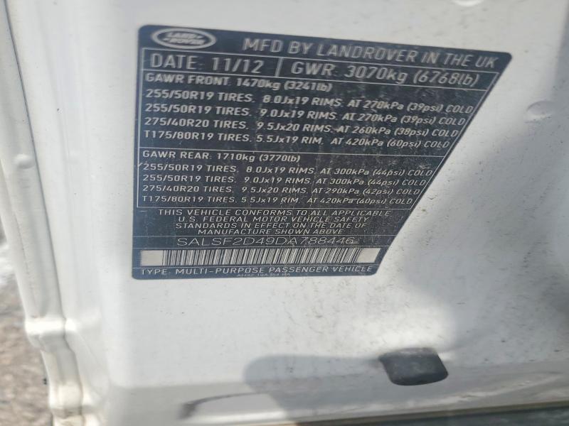 Продажа на аукционе авто 2013 Land Rover Range Rover Sport, vin: SALSF2D49DA788446, номер лота: 56686066