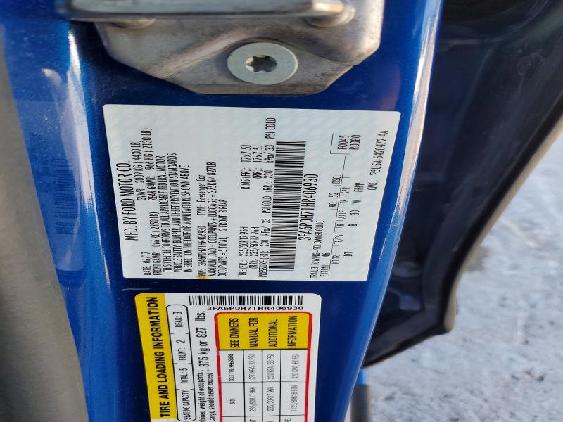 Продаж на аукціоні авто 2017 Ford Fusion, vin: 3FA6P0H71HR406930, номер лоту: 56569566