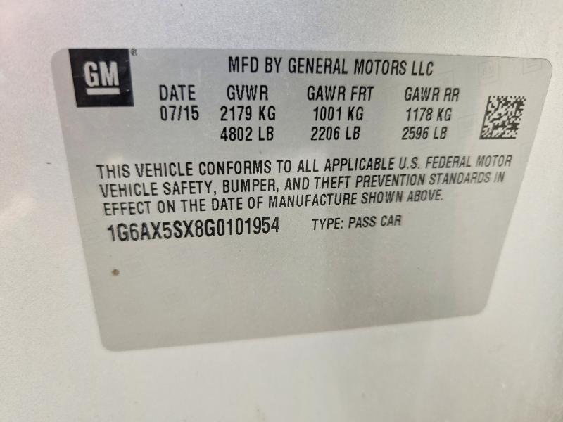 2016 Cadillac Cts მანქანა იყიდება აუქციონზე, vin: 1G6AX5SX8G0101954, აუქციონის ნომერი: 56670456