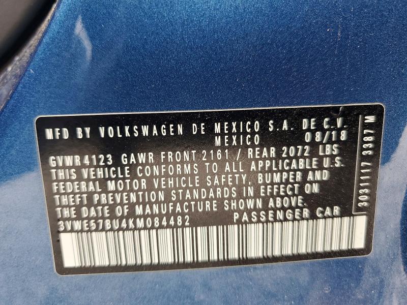 Продажа на аукционе авто 2019 Volkswagen Jetta, vin: 3VWE57BU4KM084482, номер лота: 56505396