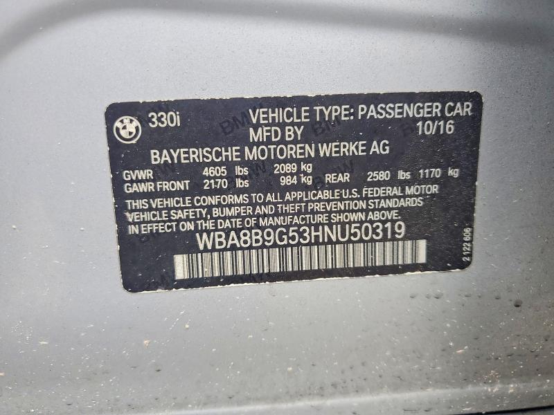 Aukcja sprzedaży 2017 Bmw 330, vin: WBA8B9G53HNU50319, numer aukcji: 55445846