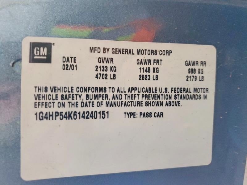 Продажа на аукционе авто 2001 Buick Lesabre, vin: 1G4HP54K614240151, номер лота: 58744596