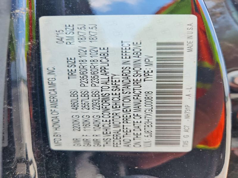Aukcja sprzedaży 2016 Acura Rdx, vin: 5J8TB3H7XGL000818, numer aukcji: 58384116