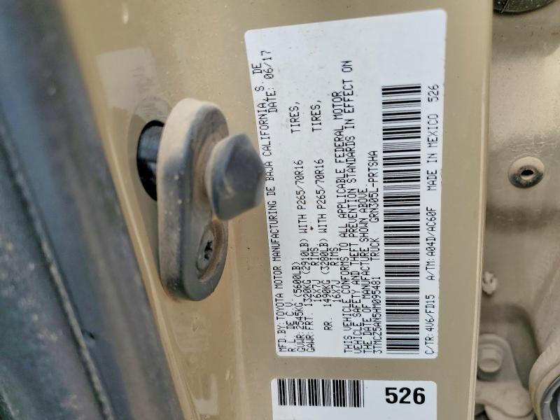 2017 Toyota Tacoma მანქანა იყიდება აუქციონზე, vin: 3TMCZ5AN5HM095481, აუქციონის ნომერი: 58960046